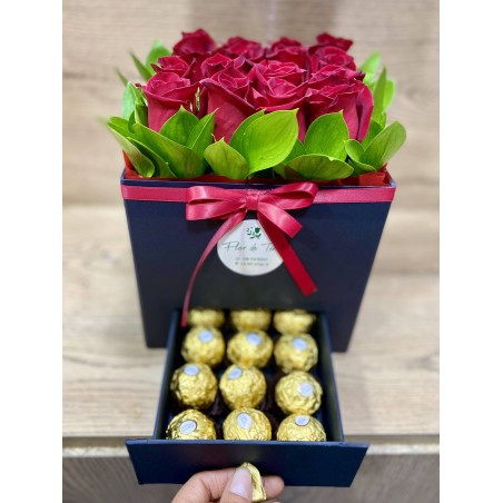 Love - Arreglo de rosas rojas y chocolates