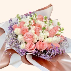 Ramo de 50 rosas colores pastel