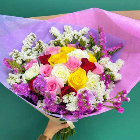 Ramo de rosas de colores - Ramos de flores para regalar - Enviar